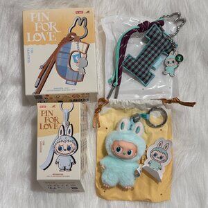  AUTHENTIC Labubu Pin for Love Plush Pendant + Letter Pendant Set – I